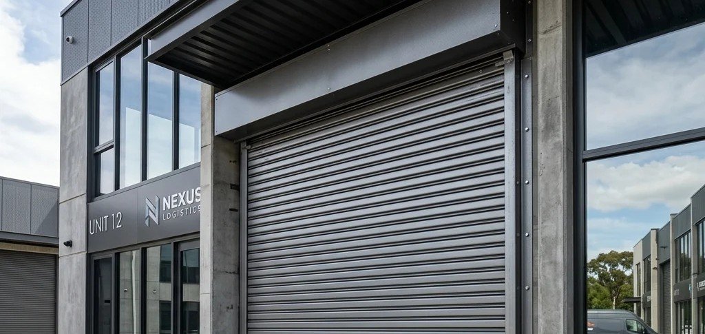 Porta cana lisa instalada em galpão industrial